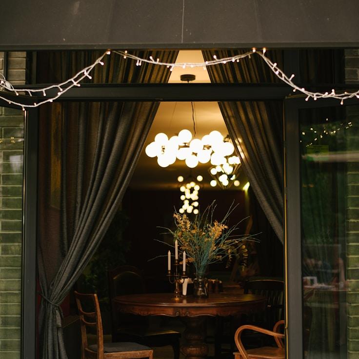 Restaurant interior with private family seating